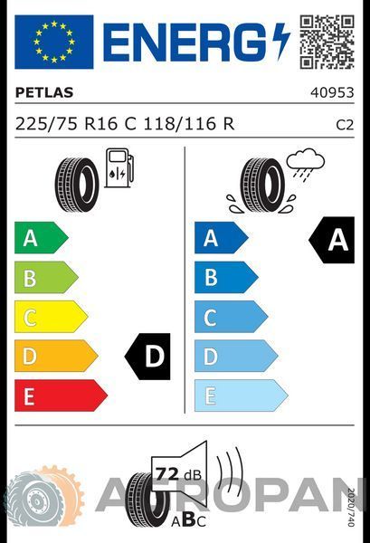 225/75R16C Petlas FullPower PT825 Plus 118/116R (літні шини) 21211 фото