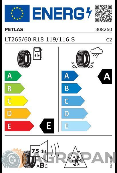 LT265/60R18 Petlas PeakLander A/Т RWL 119/116S M+S (всесезонні шини) 28614 фото